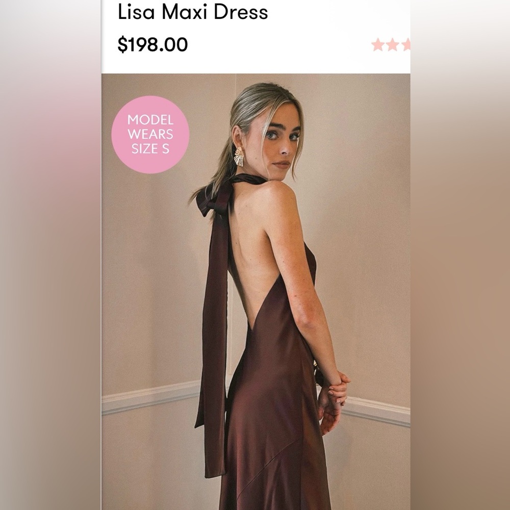 Show Me Your MuMu Lisa Maxi Dress, Brown Backless Halter Maxi Dress